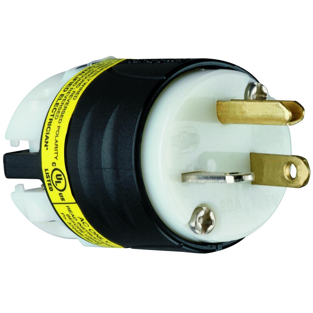 STR BLD GCM PLUG 3W 20A 125V B&W