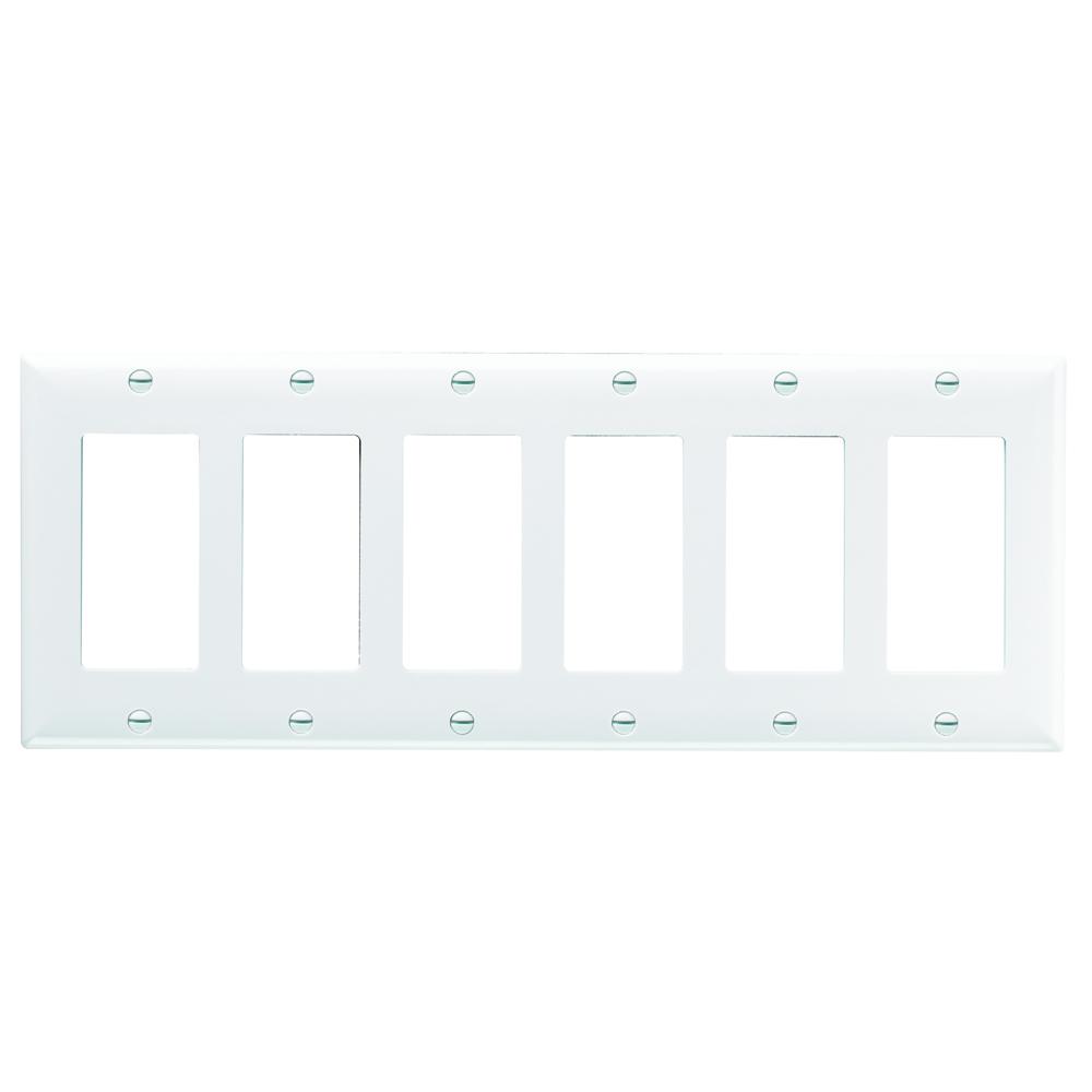 SMOOTH WALL PLATE 6G S&#39;PLEX WHITE