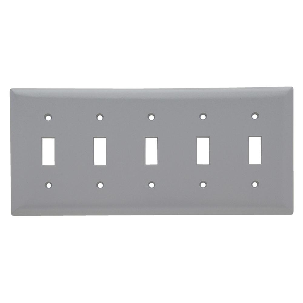 SMOOTH WALL PLATE 5G TOGGLE GRAY