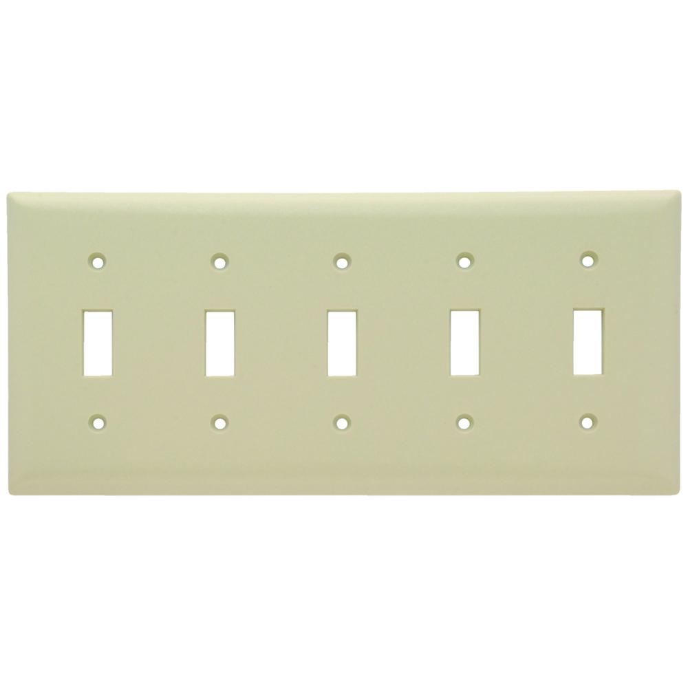 SMOOTH WALL PLATE 5G TOGGLE IVORY