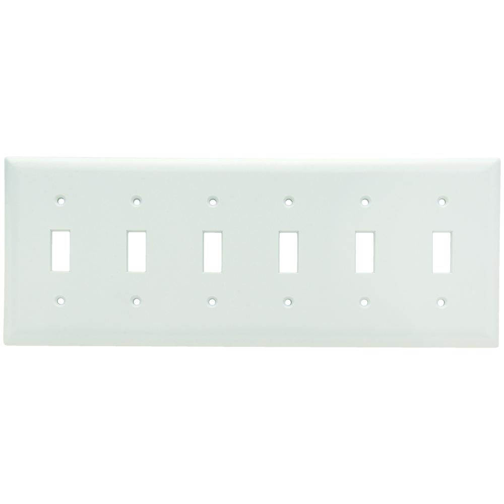 SMOOTH WALL PLATE 6G TOGGLE WHITE