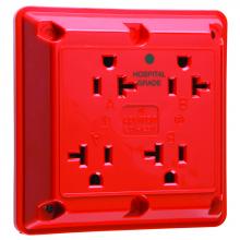 Legrand-Pass & Seymour 420HRED - HG QUAD RECEPTACLE 20A 125V RED