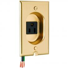 Legrand-Pass & Seymour S3733 - RECP RECESSED 15A/125V W/BRASS PLATE