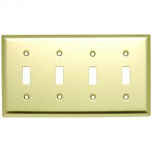 Legrand-Pass & Seymour SB4PB - SMOOTH POLISHED BRASS 4G 4 TOGGLE