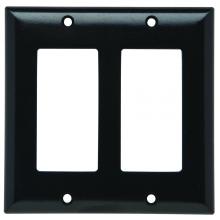 Legrand-Pass & Seymour SP262BK - PLATE PLASTIC 2G 2SPLEX W/OUT LINE BK