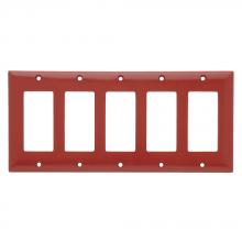 Legrand-Pass & Seymour SP265RED - SMOOTH WALL PLATE 5 GANG SIERRAPLEX RD