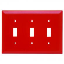 Legrand-Pass & Seymour TP3RED - TRADEMASTER WALL PLATE 3G 3 TOGGLE