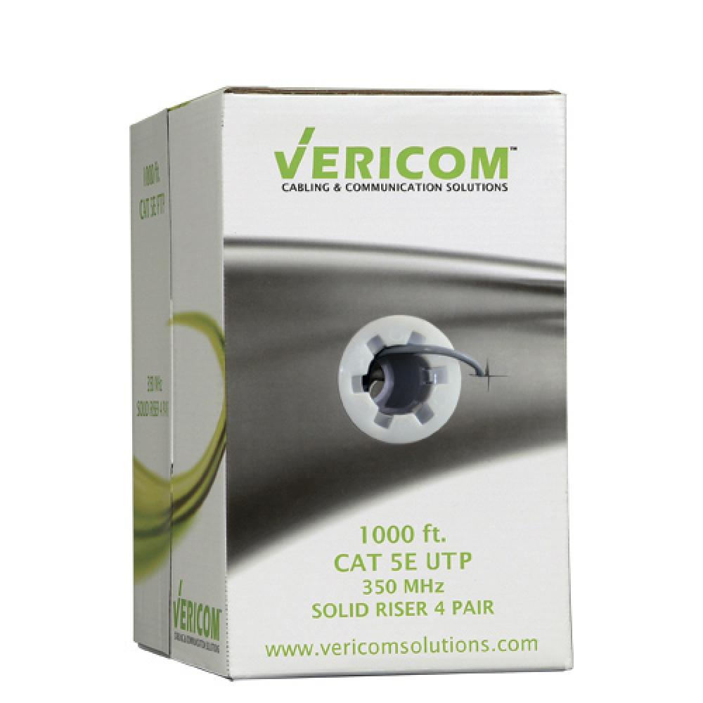 Bulk 1000 Ft. CAT5e U/UTP Solid CMR Gray