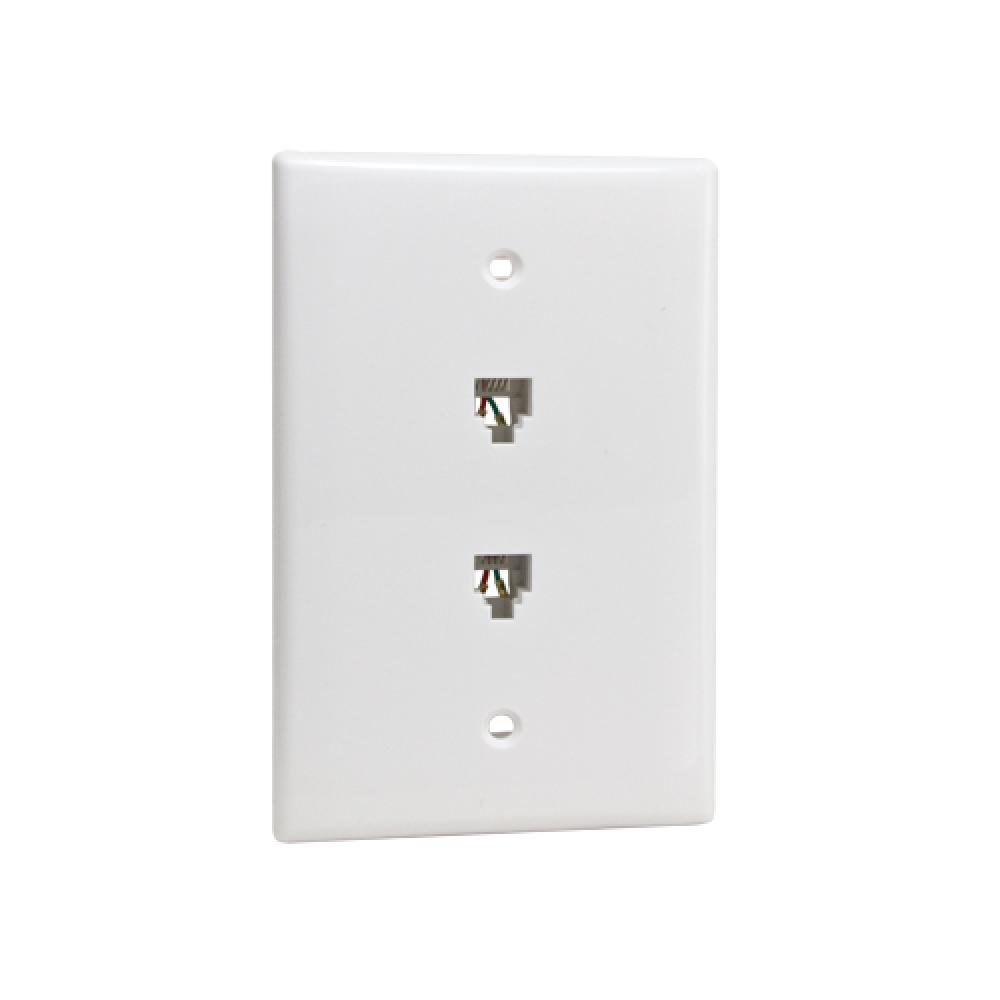 Wall Plate 2xRJ14 1 Gang Midsize White