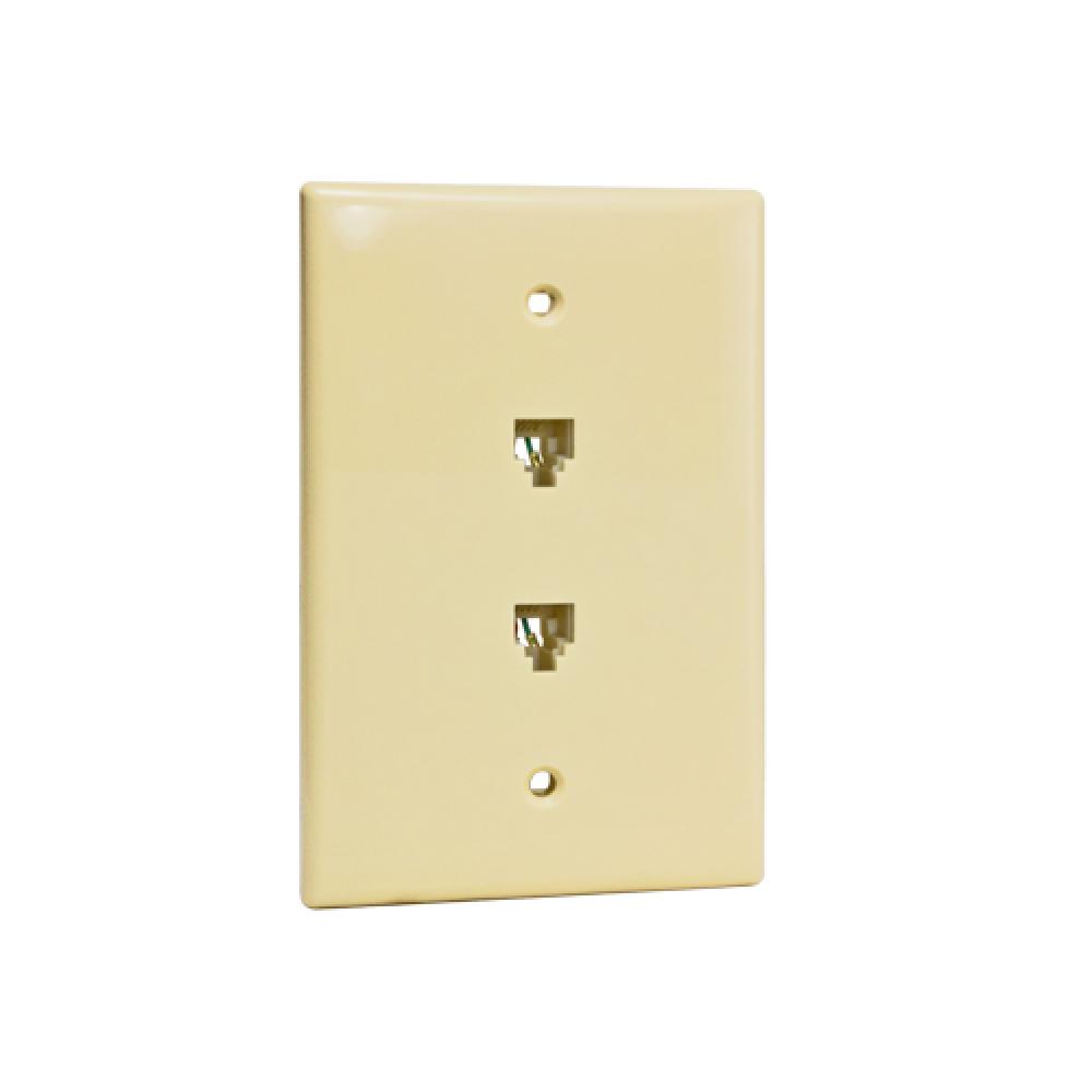 Wall Plate 2xRJ14 1 Gang Midsize Ivory