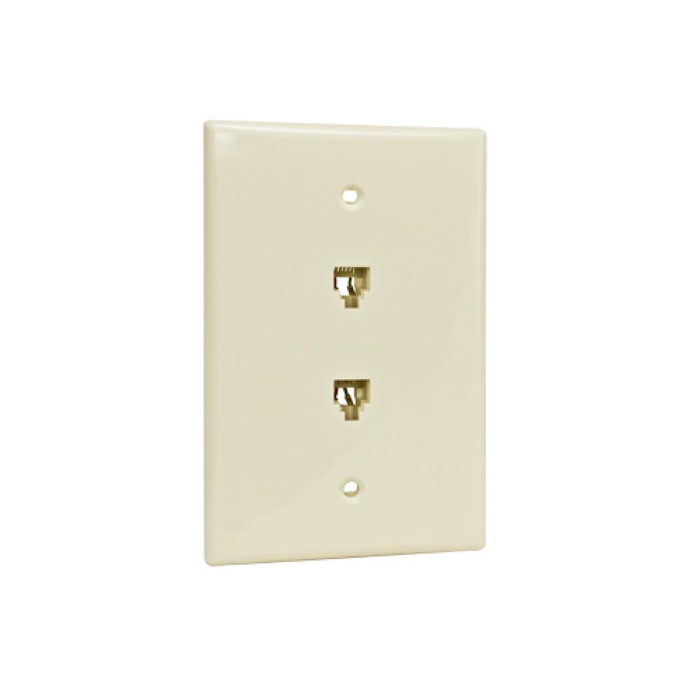 Wall Plate 2xRJ14 1 Gang Midsize LT ALM