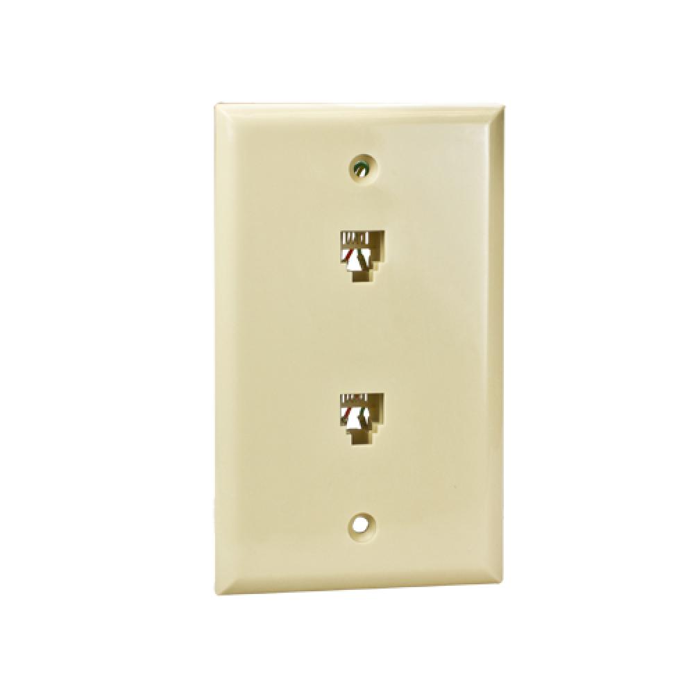 Wall Plate 2xRJ14 1 Gang Ivory