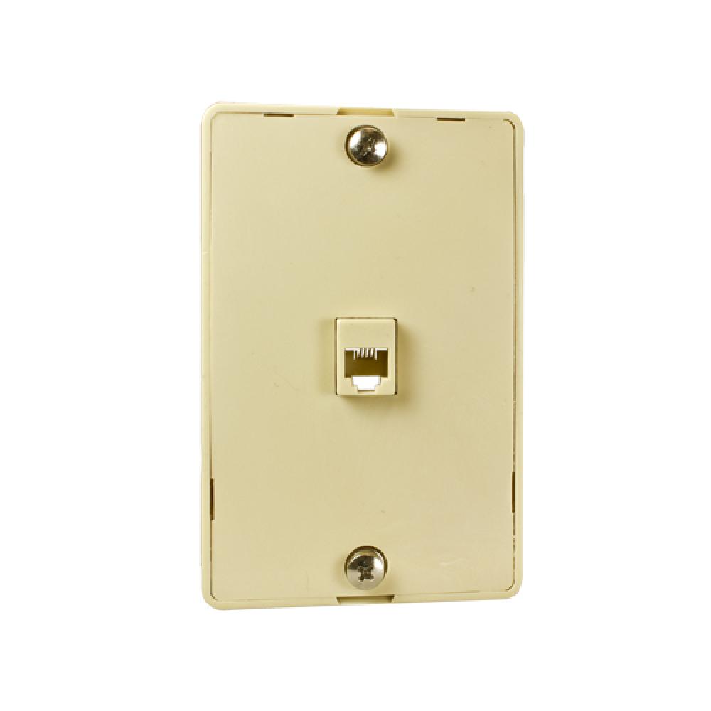 Wall Mount Telephone Jack 1xRJ14 Ivory