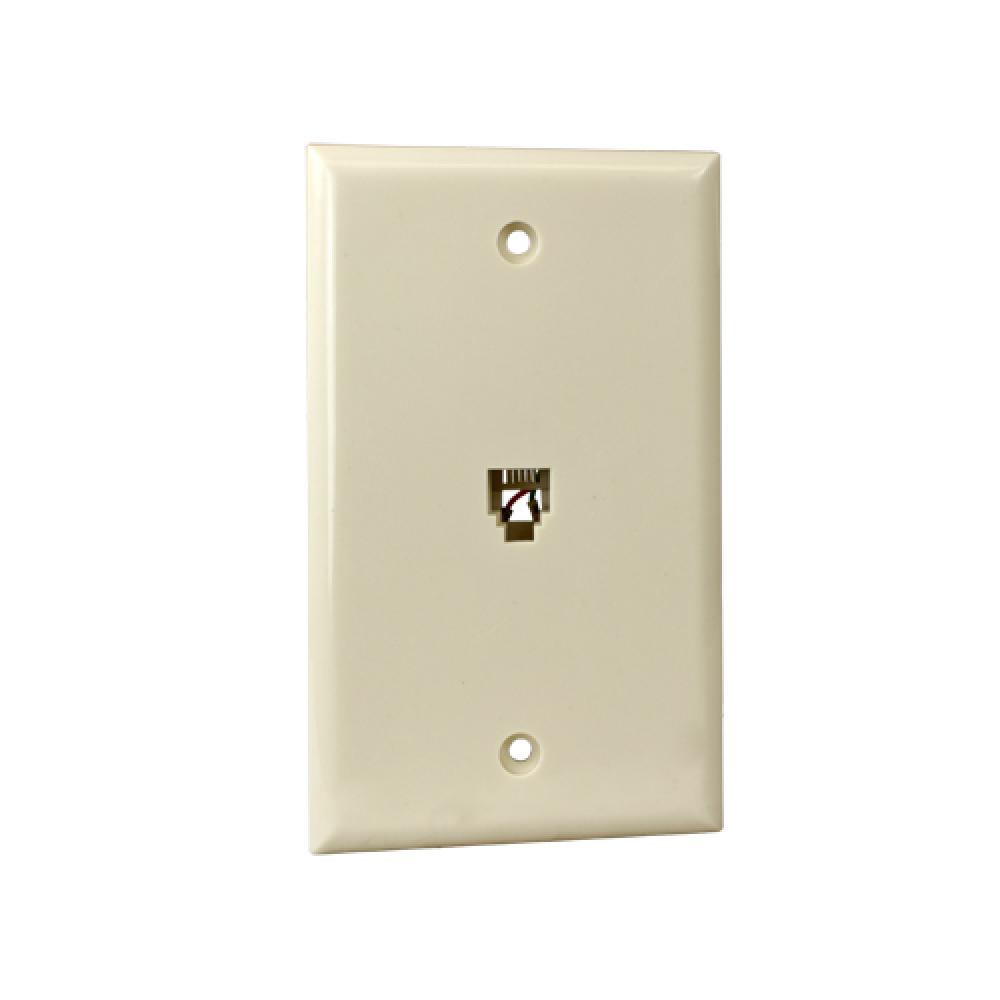 Wall Plate 1xRJ14 1 Gang Light Almond