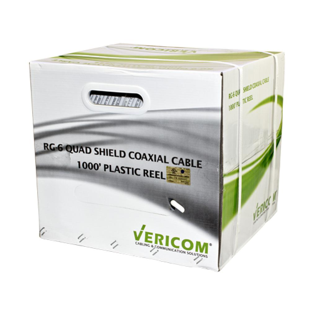 RG-6 CCS QS CM Coax Cable 1Kft RIB WHT