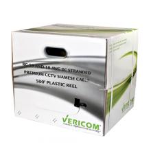 Vericom BCS59-03544 - RG-59 SBC Coax w/ 18/2 Siamese 500ft BLK