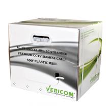 Vericom BCS59-03545 - RG-59 SBC Coax w/ 18/2 Siamese 500ft WHT