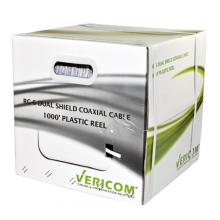 Vericom XRG06-02405 - RG6 CCS DS 60 PCT CM Coax 1Kft RIB WHT