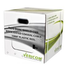 Vericom XRG06-03494 - RG6 CCS DS 60 PCT CMR Coax 1Kft RIB BLK