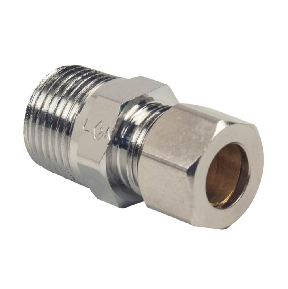 COMPRESSION MALE ADAPTOR, 3/8&apos;&apos; OD TUBE, DRILL THROUGH (NO TUBE STOP) X 3/8&apos;&apos;