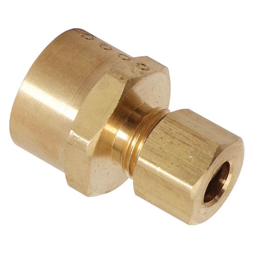 Brass Fitting - 1/2 F Flr X 3/8 Cmp Strt Ftg