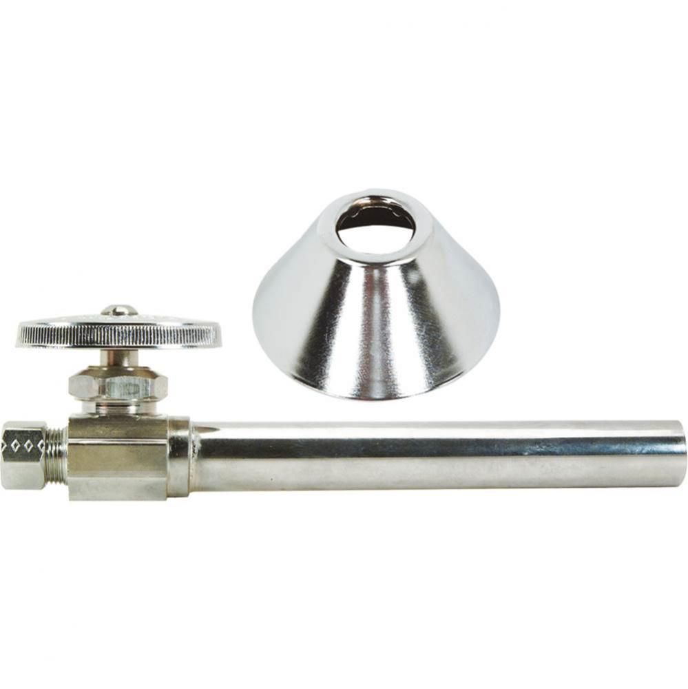 Mt Stop - Straight - 1/2&apos;&apos; Nom Sweat X 3/8&apos;&apos; Od Comp W/ Bell Escutcheon