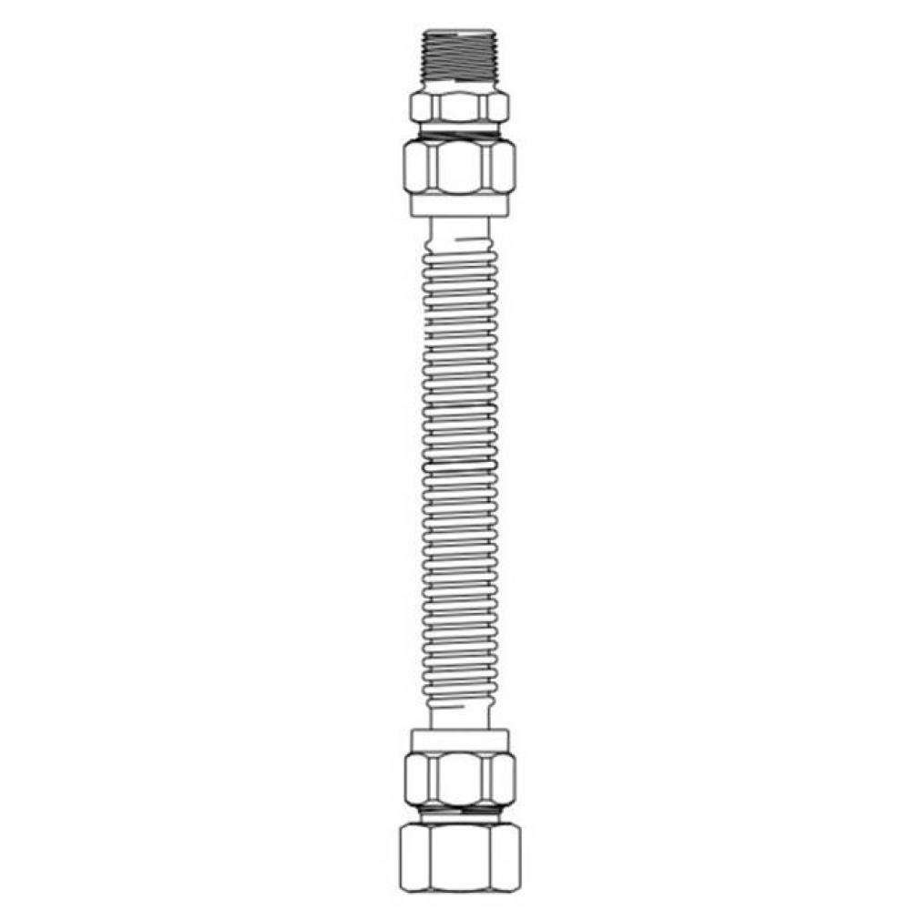 CSS GAS CONN 1/2&apos;&apos; OD NUT X NUT X 28&apos;&apos; NON CSA