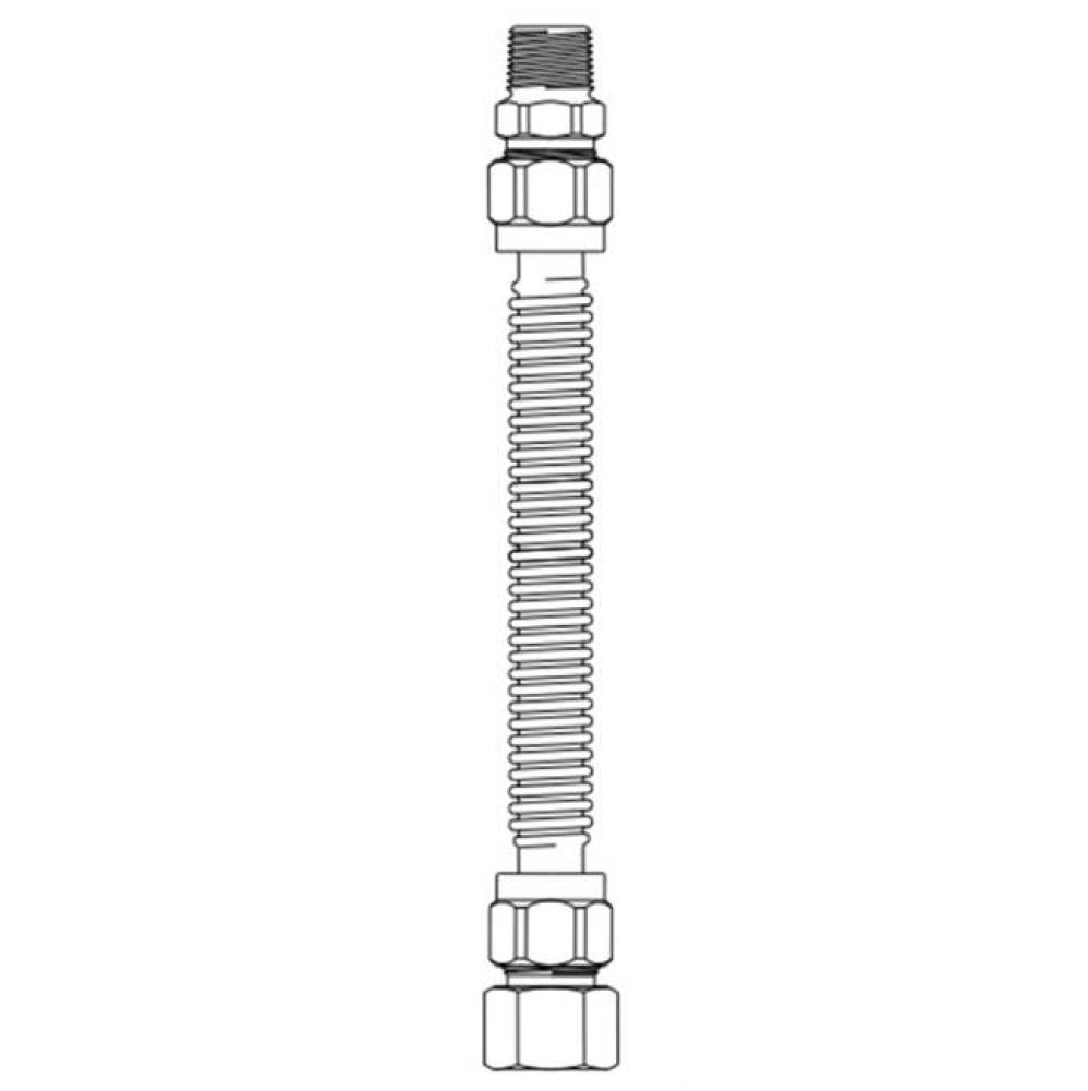 CSS GAS CONN 3/8&apos;&apos; OD NUT X NUT X 22&apos;&apos; NON CSA