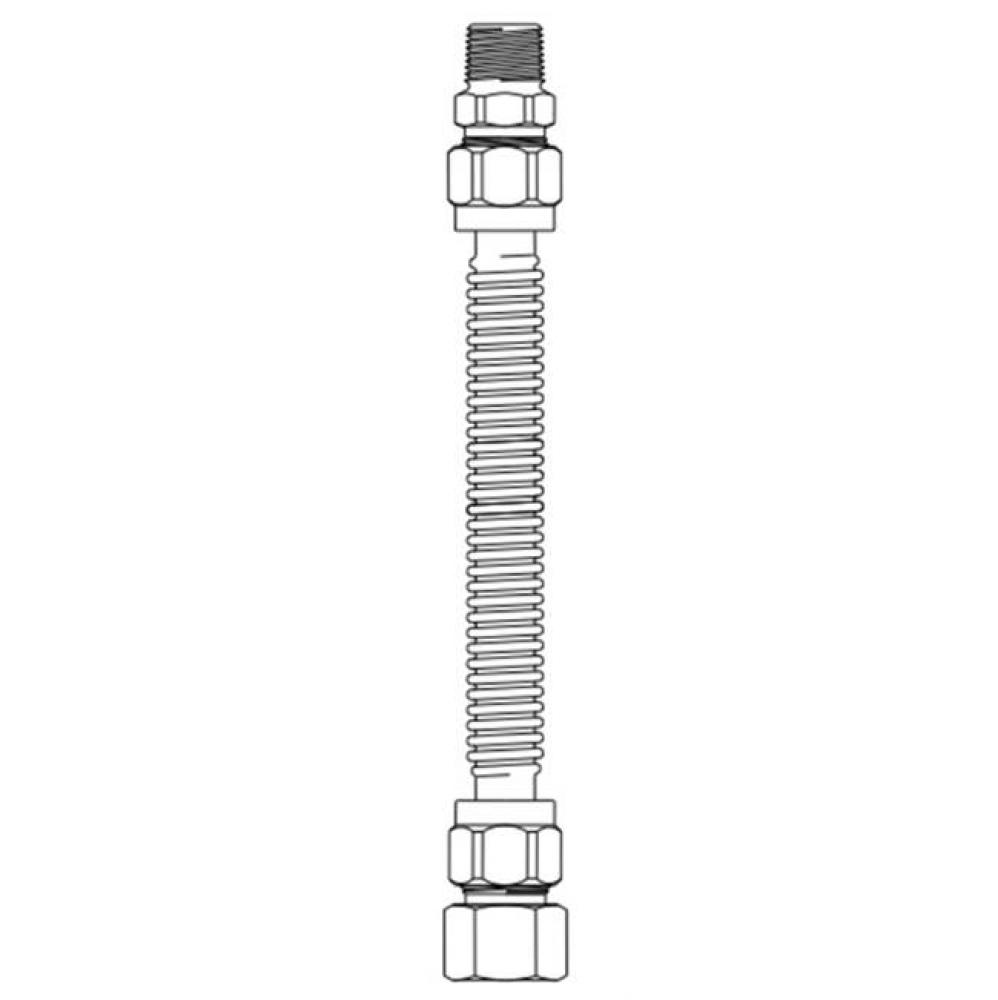 CSS GAS CONN 3/8&apos;&apos; OD NUT X NUT X 34&apos;&apos; NON CSA