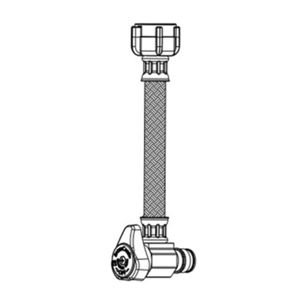 FAUCET 1/4 TURN ONE-PC SUPPLY - ANGLE STOP/BRD CONN. - 1/2&apos;&apos; NOM BARB  X 1/2&apos;&apos;