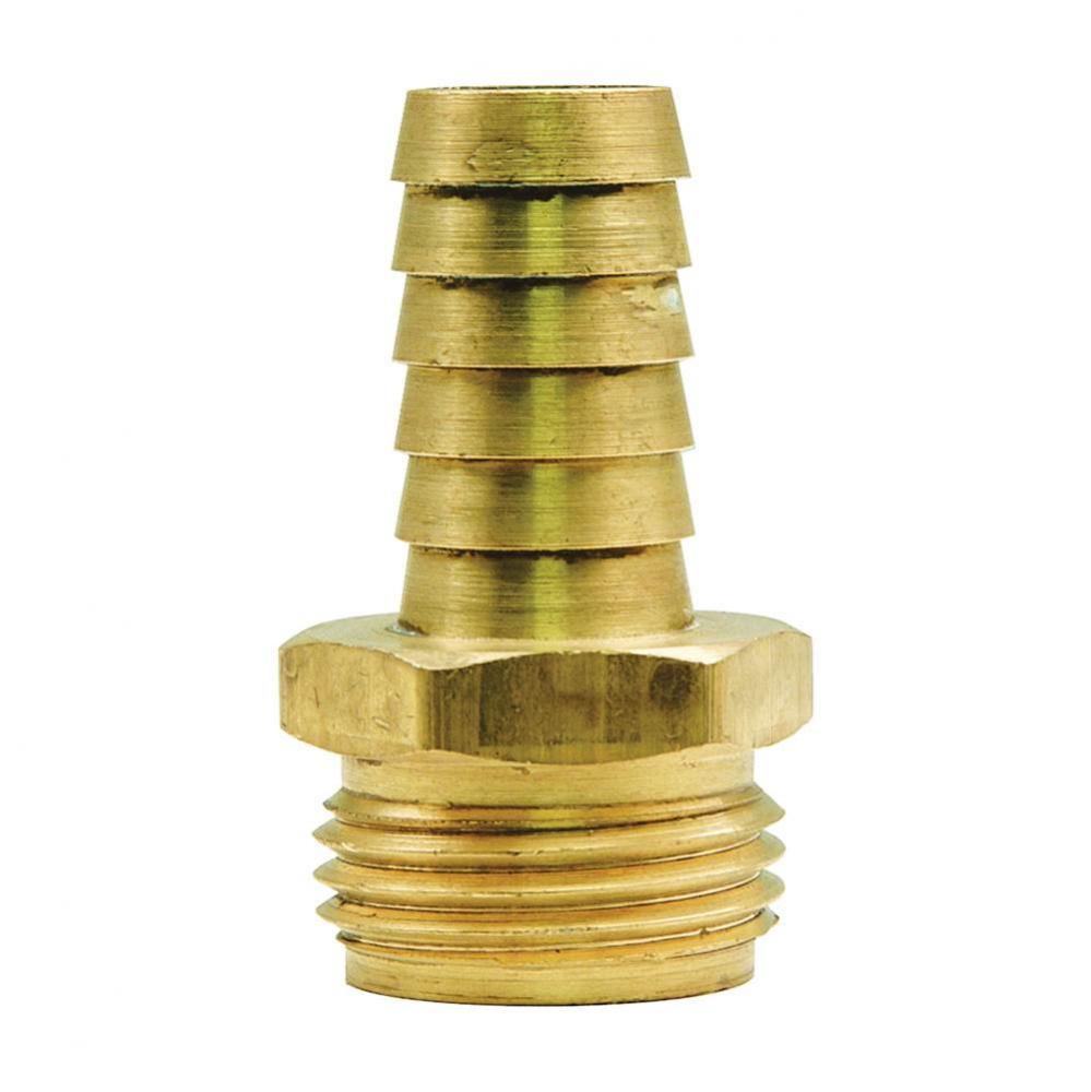 MALE HOSE BARBED ADAPTOR, 3/4&apos;&apos; MALE HOSE THREAD X 1/2&apos;&apos; ID HOSE BARB