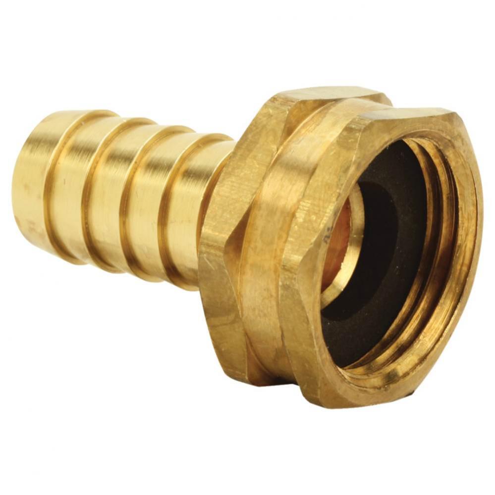 Female Hose Swivel Barbed Adaptor W/ Hex Nut, 3/4&apos;&apos; Female Hose Thread X 3/4&apos;&apos;