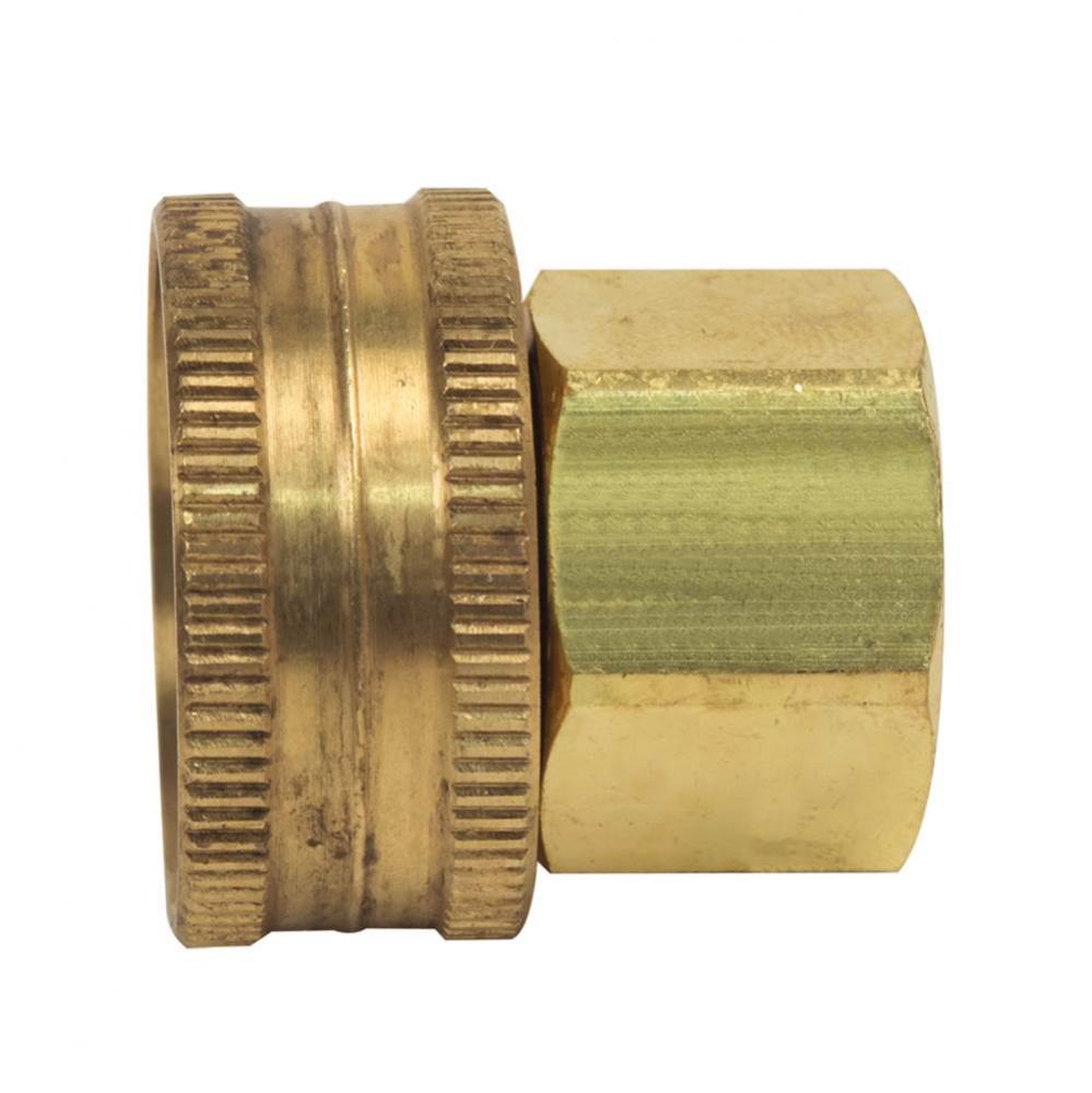 FEMALE SWIVEL HOSE ADAPTOR (FIP END), 3/4&apos;&apos; FEMALE HOSE THREAD X 1/2&apos;&apos; FIP