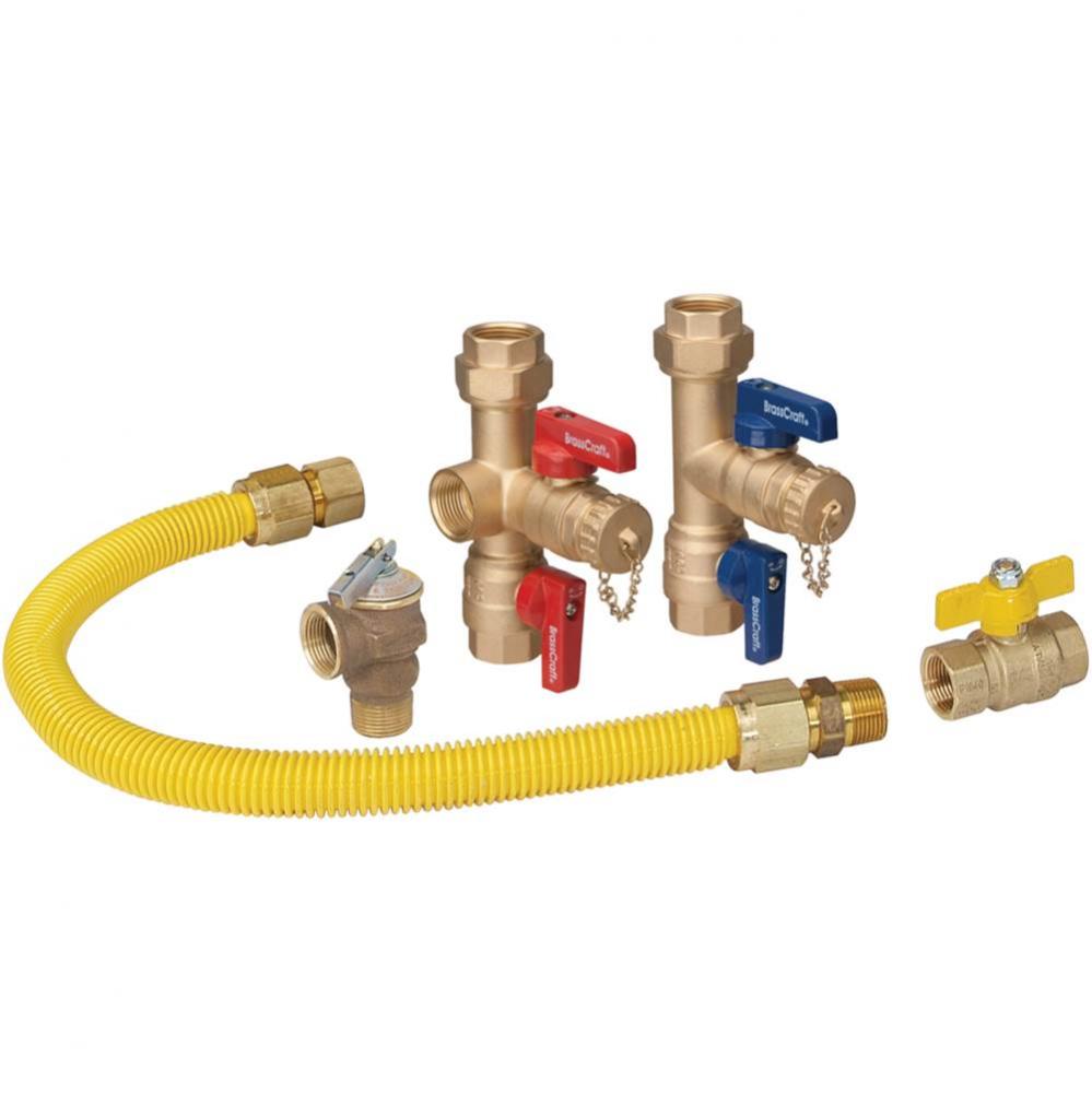 IPS X IPS SERVICE VALVE KIT INCL 3/4&apos;&apos; ID X 18&apos;&apos; COATED GAS CONN, 3/4&apos;&ap