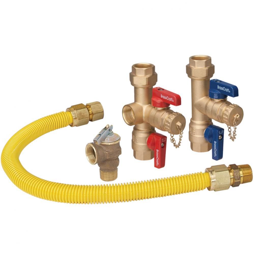 IPS X IPS SERVICE VALVE KIT INCL 3/4&apos;&apos; ID X 24&apos;&apos; COATED GAS CONNECTOR and PRES