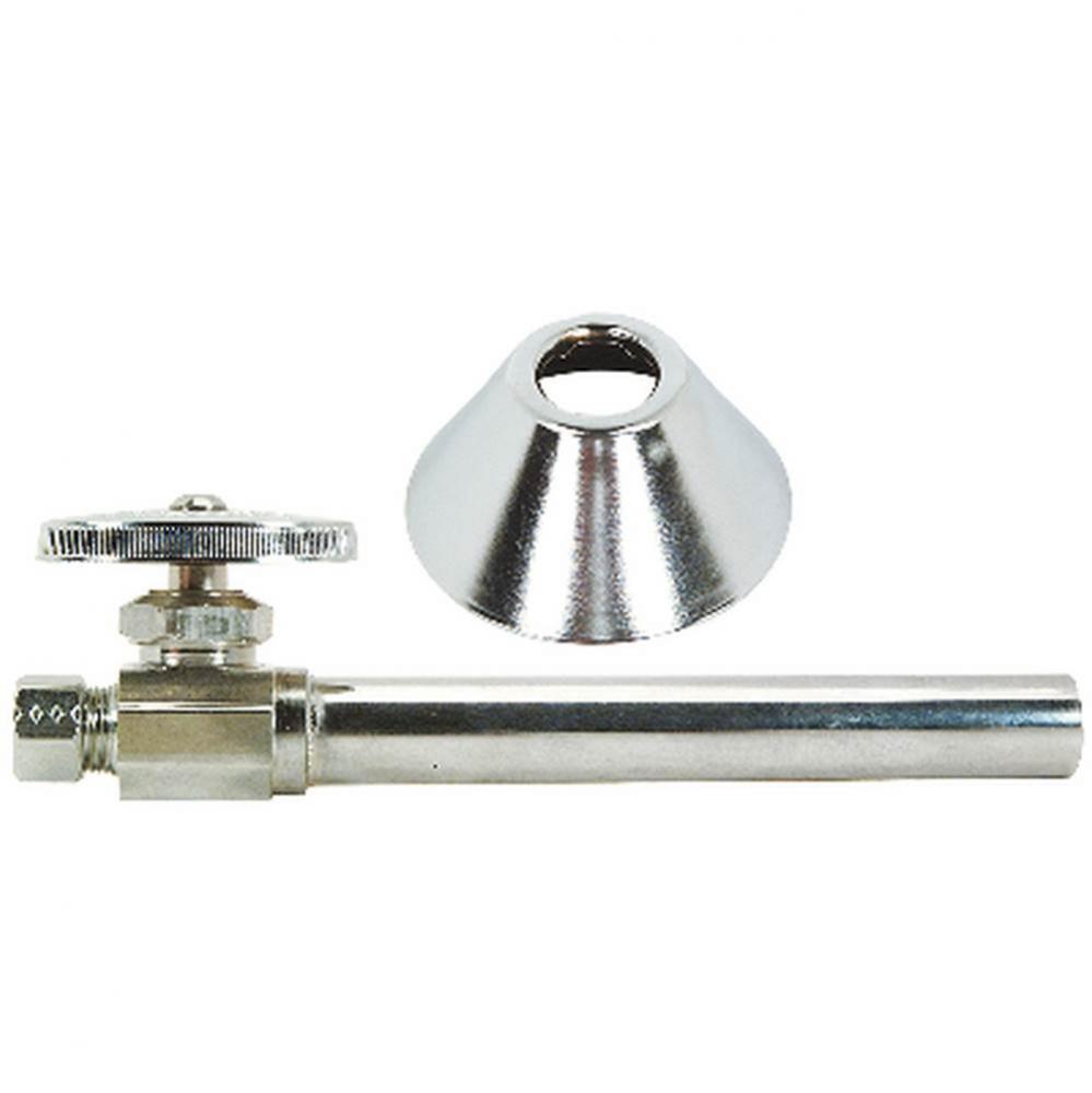 Mt Stop - Straight - 1/2&apos;&apos; Nom Sweat X 3/8&apos;&apos; Od Comp W/ Bell Escutcheon