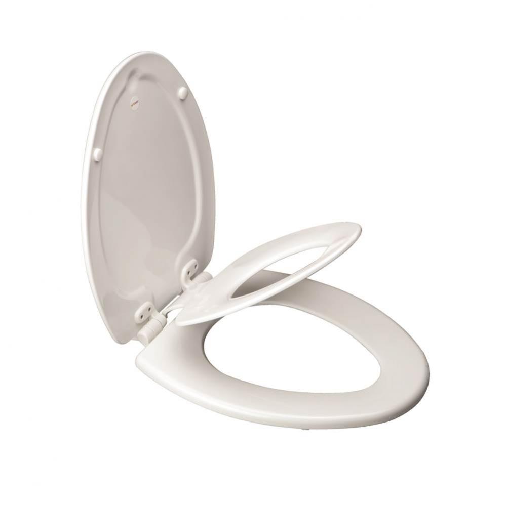 NextStep Child/Adult Elongated Toilet Seat in White with STA-TITE Seat Fastening System, Easy-Clea