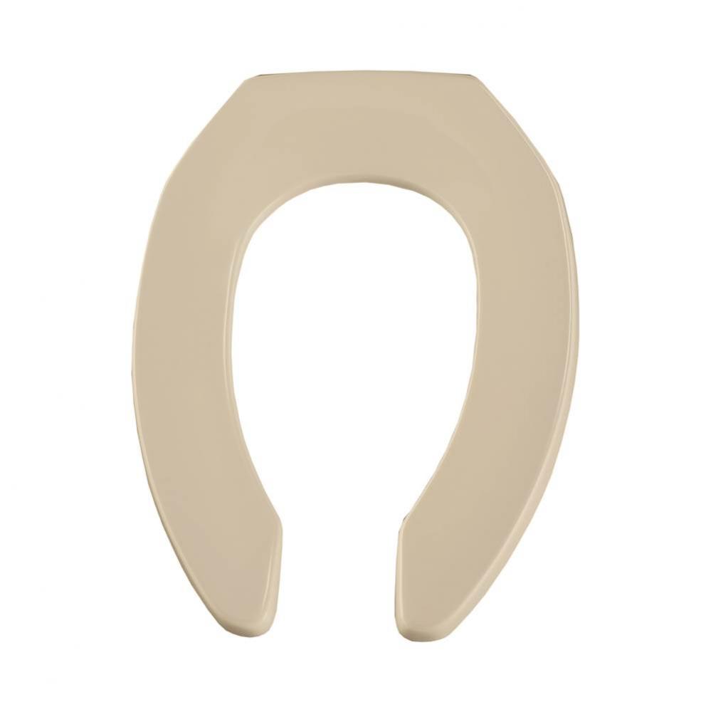Elongated Open Front Less Cover Commercial Plastic Toilet Seat in Bone with STA-TITE Commercial Fa