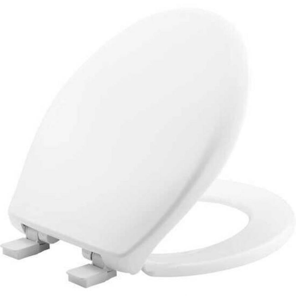Round Plastic Toilet Seat Bone Never Loosens Removes for Cleaning Slow-Close Adjustable with Extra