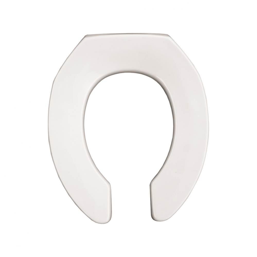 Round Open Front Less Cover Medic-Aid Plastic Toilet Seat in White with STA-TITE Commercial Fasten