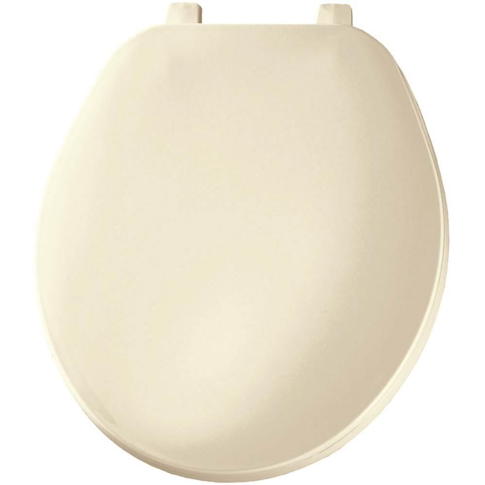 Bemis Round Plastic Toilet Seat in Biscuit with Top-Tite&#xae; Hinge