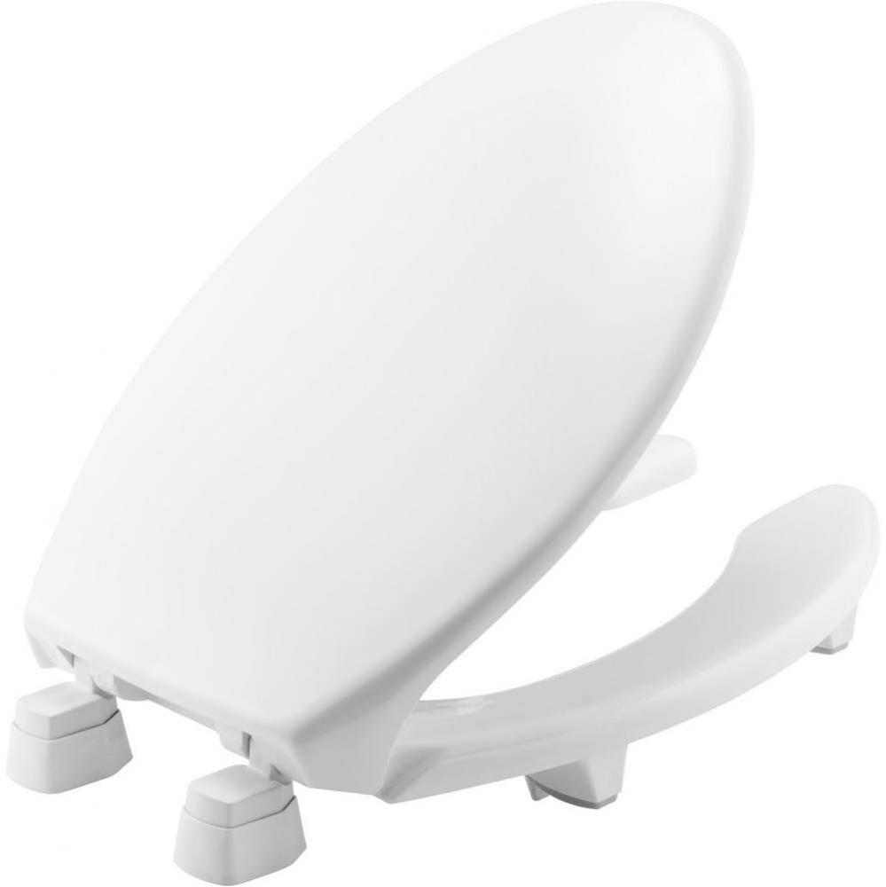 Elongated Plastic Open Front With Cover Medic-Aid Toilet Seat with STA-TITE, DuraGuard and 2-inch