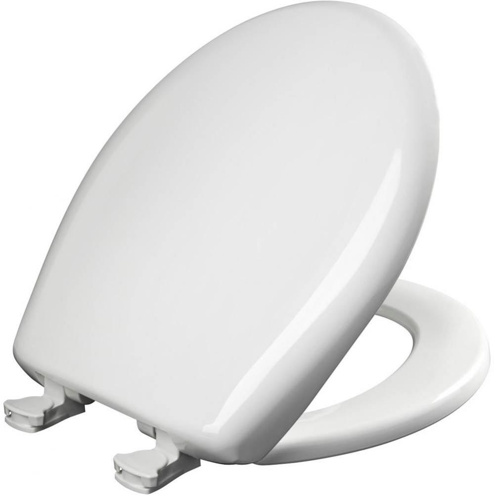 Round Plastic Toilet Seat with WhisperClose with EasyClean &amp; Change Hinge and STA-TITE in Cran