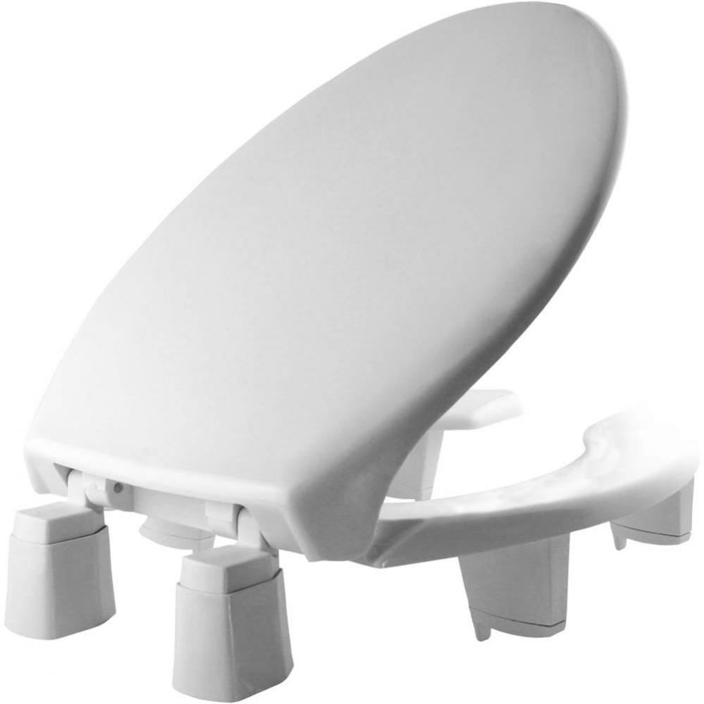 Elongated Plastic Open Front With Cover Medic-Aid Toilet Seat with STA-TITE, DuraGuard and 3-inch