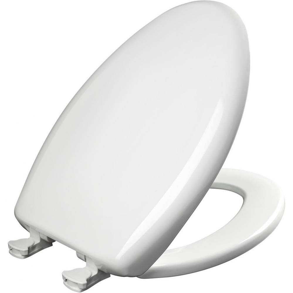 Elongated Plastic Toilet Seat with WhisperClose with EasyClean &amp; Change Hinge and STA-TITE in