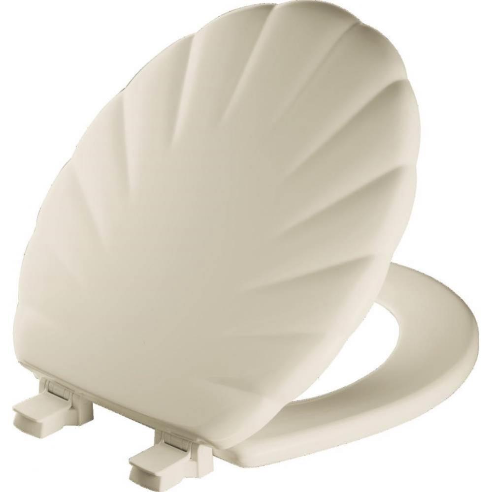 Mayfair Round Enameled Wood Shell Design Toilet Seat in Bone with STA-TITE&#xae; Seat Fastening Sy