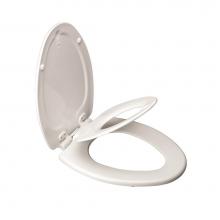 Bemis 1483SLOW 000 - NextStep Child/Adult Elongated Toilet Seat in White with STA-TITE Seat Fastening System, Easy-Clea