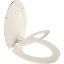 Bemis 1485E4 346 - Bemis NextStep2® Child/Adult Elongated Toilet Seat in Biscuit with STA-TITE® Seat Fasten
