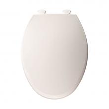 Bemis 1800EC 000 - Elongated Plastic Toilet Seat in White with Easy-Clean & Change Hinge