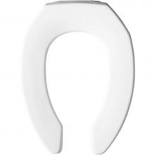 Bemis 7F2155SSCT 000 - Church Elongated Open Front Less Cover Commercial Plastic Toilet Seat in White with STA-TITE®